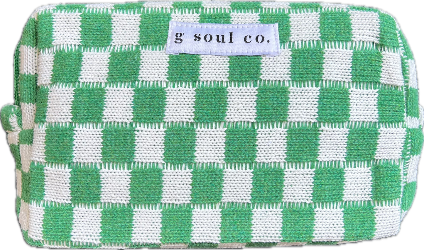 Checkered Cosmetic Bag