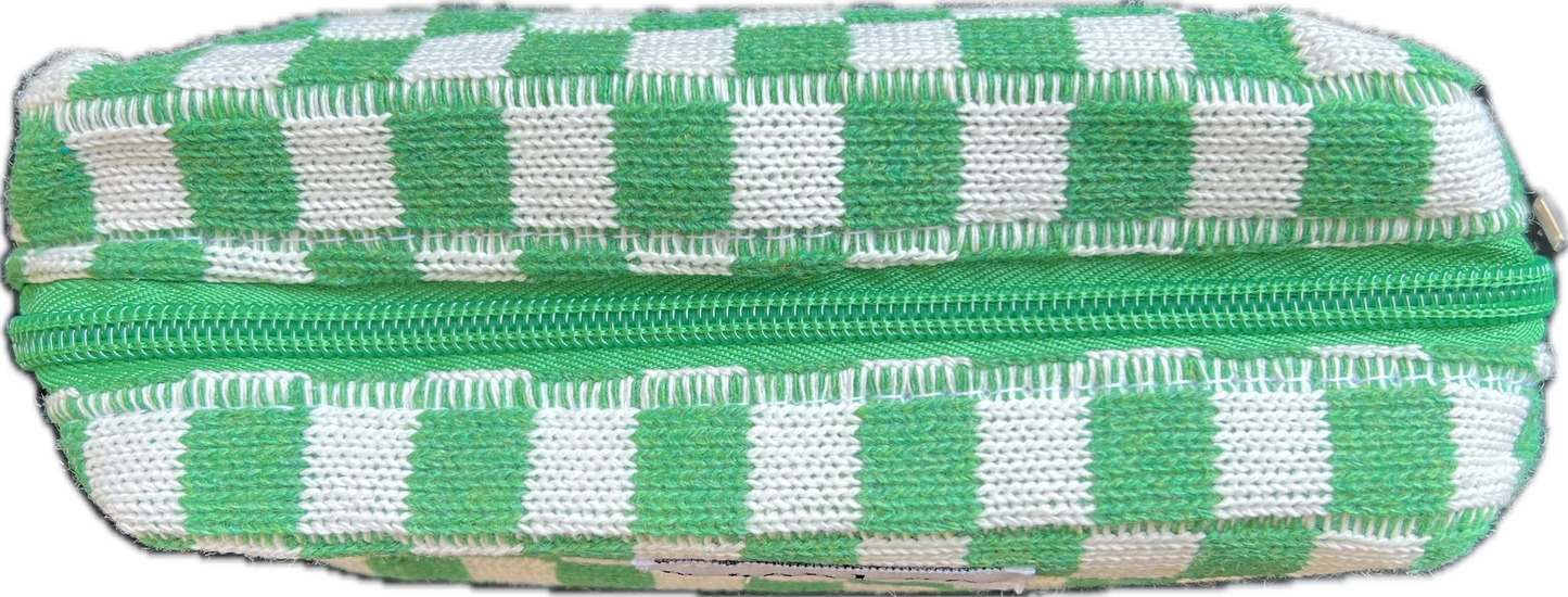 Checkered Cosmetic Bag