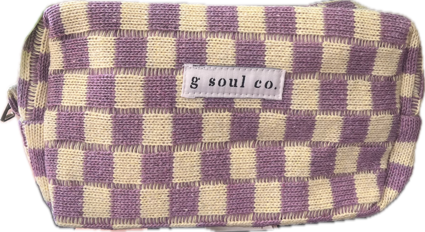 Checkered Cosmetic Bag