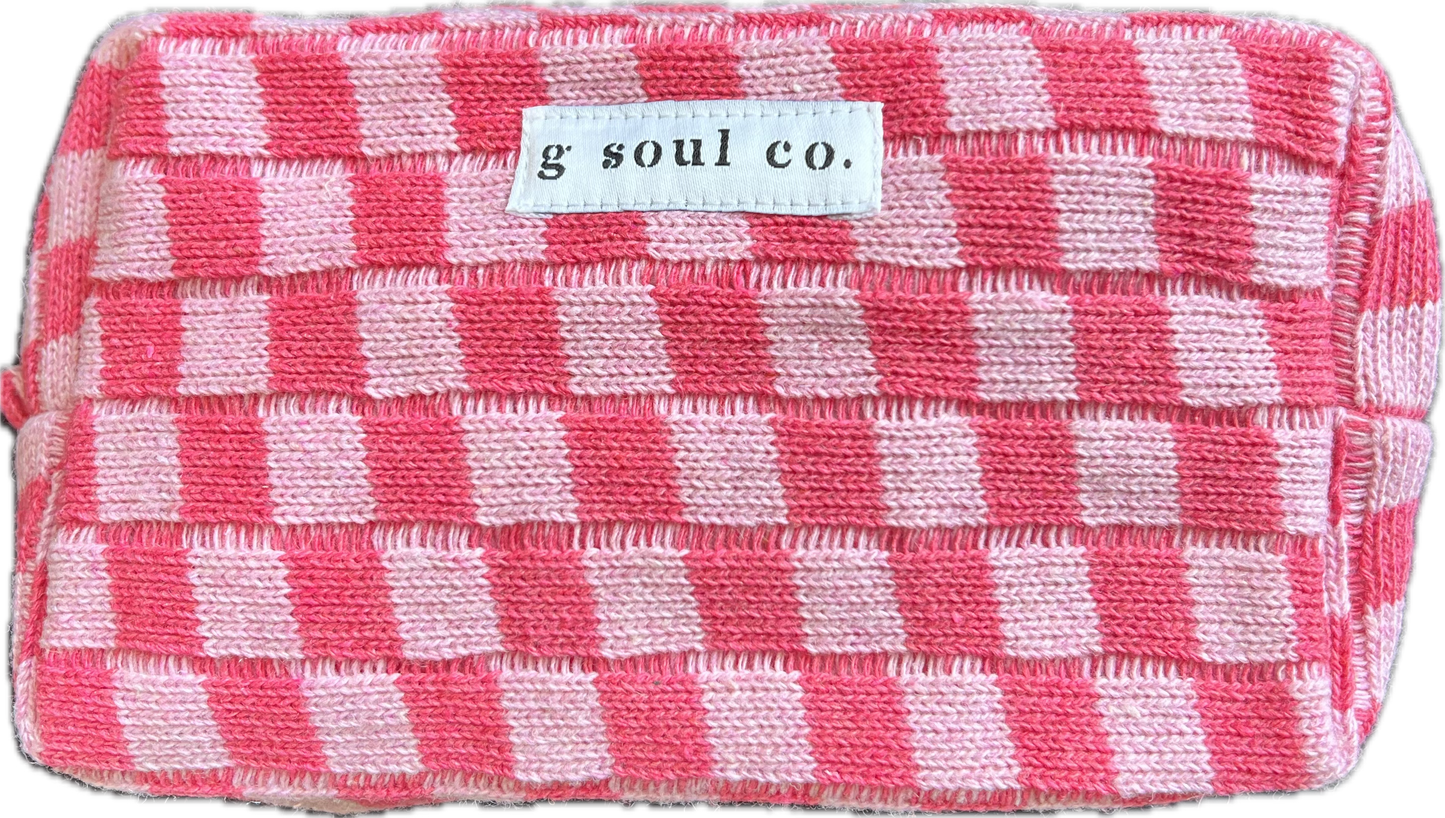 Checkered Cosmetic Bag