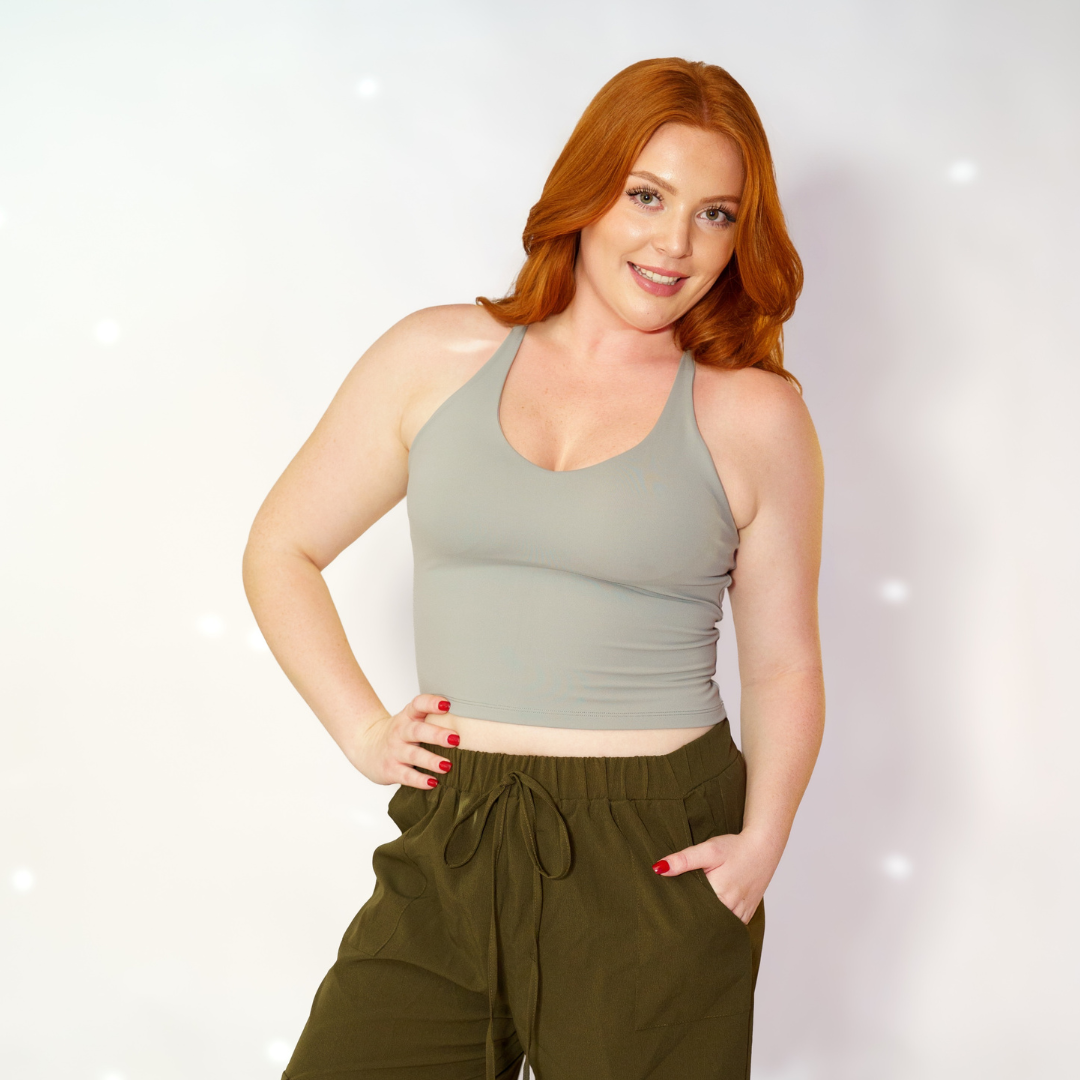 Strappy Tank Bra - Grey