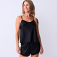 Silk PJ Set Bottoms - Black