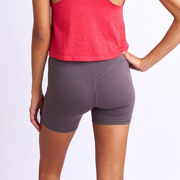 Little Bit Longer Yoga Short - Grey