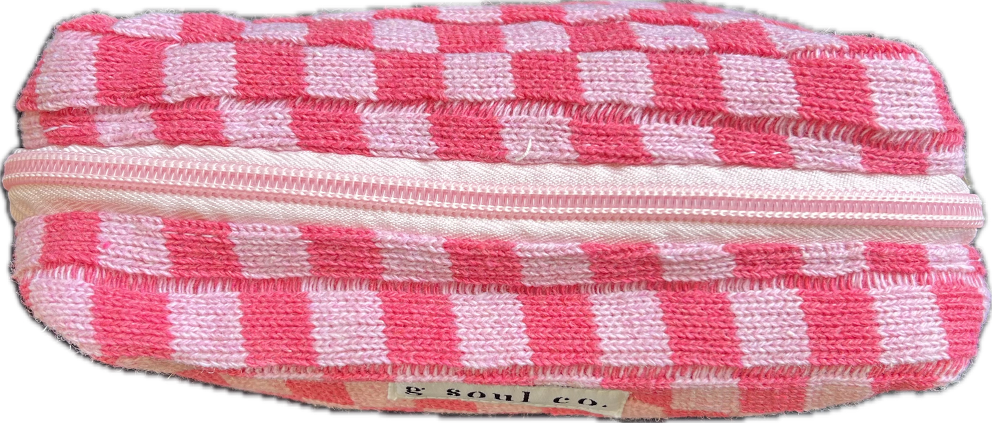 Checkered Cosmetic Bag