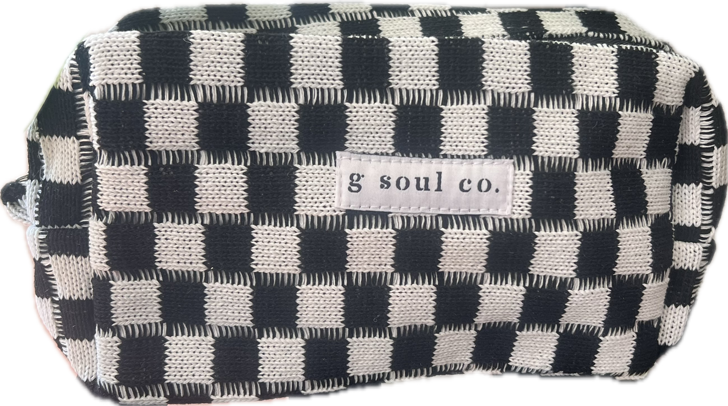 Checkered Cosmetic Bag