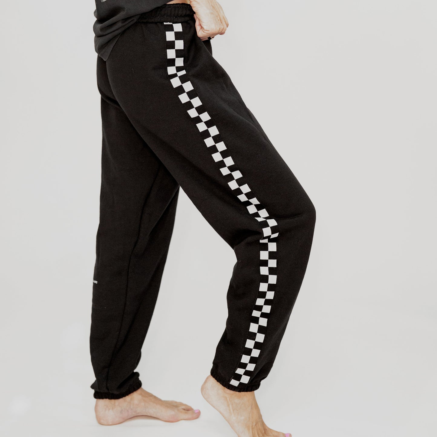 Checkered Side Stripe Sweatpants