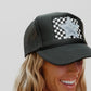 Denim Star Checkered Trucker Hat