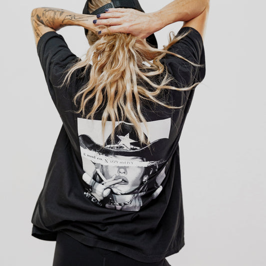 Graffiti Star Cowgirl Pocket Tee